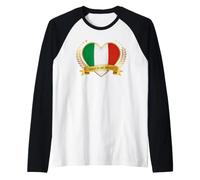 Drapeau Italien « Italy in My Heart » - Fierté Patriotique Manche Raglan
