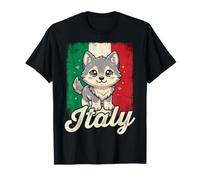 Drapeau Italien Kawaii Loup Italien T-Shirt