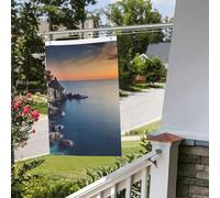 Drapeau italien mer au coucher du soleil - 61 x 91 cm - Pour extérieur et intérieur - Pour le printemps, l'été, l'automne, l'hiver - Drapeaux de jardin avec œillets verticaux double face - Bannière