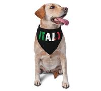 Drapeau Italien, Texte Italien, Art du Mot Écharpe pour Chien Réglables Écharpe pour Chiot Lavable Mouchoirs pour Animal De Compagnie Chat Chiens
