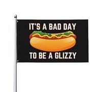 Drapeau « Its A Bad Day To Be A Glizzy » 3 x 5 pour amoureux des hot-dogs, bannière décorative extérieure de 3 x 5 pieds, drapeau standard à suspendre pour jardin, pelouse, vacances