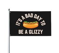 Drapeau « Its A Bad Day To Be A Glizzy » 3 x 5 pour amoureux des hot-dogs, bannière décorative extérieure de 3 x 5 pieds, drapeau standard à suspendre pour jardin, pelouse, vacances
