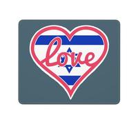Drapeau « J’Aime Israël » Cœur Rose Bordure Blanche Tapis De Souris Gaming Résistant À Usure Mousepad Confort Tapis De Souris pour Ordinateur Travail Maison 25X30Cm