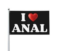 Drapeau « J’aime le sexe anal » 90 x 150 cm avec œillets en laiton, panneau extérieur en polyester