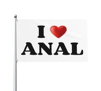Drapeau « J’aime le sexe anal » 90 x 150 cm avec œillets en laiton, panneau extérieur en polyester