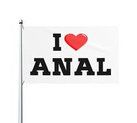 Drapeau « J’aime le sexe anal » 90 x 150 cm avec œillets en laiton, panneau extérieur en polyester