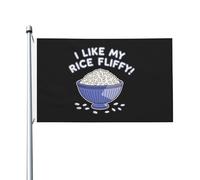Drapeau « J’aime mon riz » 90 x 150 cm, décoration murale extérieure double face esthétique pour la maison, tapisserie « J’aime mon riz » pour le salon