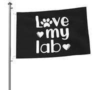 Drapeau J'Adore Mon Labrador Bannière De Drapeaux 2 Œillets Métalliques Couleurs Vives Bannière, Pour Balcon, D'Intérieur, Les Défilés, 90x150cm