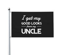 Drapeau J'Ai Hérité De Ma Beauté De Mon Oncle Drapeau Paysage Couleurs Resistant Exterieur Lavable Bannière À Œillets, Pour D'Intérieur, Jardin, Les Bureaux, 90x150cm