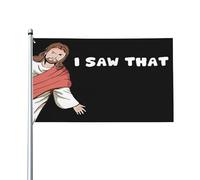 Drapeau « J'ai vu ce drapeau » 90x150 cm (3x5 pi) humoristique Jésus, chrétien, Dieu, Christ, croix, édition limitée 2024. Décoration murale pour porche, intérieur, jardin ou pelouse.
