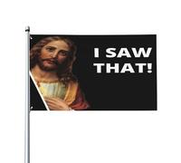 Drapeau « J'ai vu ce drapeau » 90x150 cm (3x5 pi) humoristique Jésus, chrétien, Dieu, Christ, croix, édition limitée 2024. Décoration murale pour porche, intérieur, jardin ou pelouse.