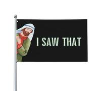 Drapeau « J'ai vu ce drapeau » 90x150 cm (3x5 pi) humoristique Jésus, chrétien, Dieu, Christ, croix, édition limitée 2024. Décoration murale pour porche, intérieur, jardin ou pelouse.