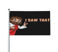 Drapeau « J'ai vu ce drapeau » 90x150 cm (3x5 pi) humoristique Jésus, chrétien, Dieu, Christ, croix, édition limitée 2024. Décoration murale pour porche, intérieur, jardin ou pelouse.