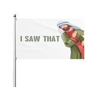 Drapeau « J'ai vu ce drapeau » 90x150 cm (3x5 pi) humoristique Jésus, chrétien, Dieu, Christ, croix, édition limitée 2024. Décoration murale pour porche, intérieur, jardin ou pelouse.