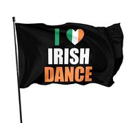 Drapeau « J'aime la danse irlandaise » 90 x 150 cm, décoration extérieure pour jardin
