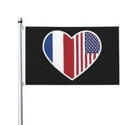 Drapeau J'Aime L'Amérique Et La Hollande Double Face Drapeau De Bienvenue Amusant Bannière Décorative Pour Patio Fête Pelouse 3X5 Ft