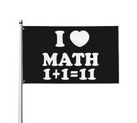 Drapeau J'Aime Les Mathématiques Drapeau De Bienvenue Couleurs Vives 2 Œillets Métalliques Bannière, Pour D'Intérieur, Les Défilés, Jardin, 90X150Cm