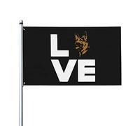 Drapeau J'Aime Mon Chien Mignon Grand Drapeau Couleurs Resistant Exterieur Renforcé Avec Bannière, Pour Jardin, Les Bureaux, Les Défilés, 90X150Cm