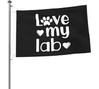 Drapeau « J'aime mon labo » 2 x 3 pi, drapeaux lumineux