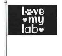 Drapeau « J'aime mon labo » 3 x 5 pi, drapeaux lumineux