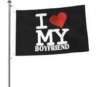 Drapeau « J'aime mon petit ami » 2 x 3 pieds Drapeaux lumineux