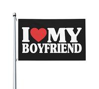 Drapeau « J'aime mon petit ami » 90 x 150 cm, décoration extérieure, bannière, drapeau de jardin pour la maison et le jardin