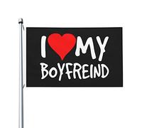 Drapeau « J'aime mon petit ami » 90 x 150 cm, décoration extérieure, bannière, drapeau de jardin pour la maison et le jardin