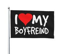 Drapeau J'Aime Mon Petit Ami Grand Drapeau Couleurs Resistant Exterieur Décoration Bannière À Œillets, Pour Les Bureaux, Les Défilés, D'Intérieur, 90x150cm