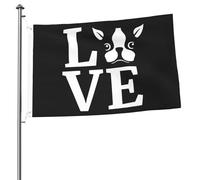 Drapeau J'Aime Mon Terrier Décoratif Drapeaux Lavable Couleurs Resistant Exterieur Bannière, Pour D'Intérieur, Balcon, Les Défilés, 90x150cm