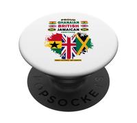 Drapeau jamaïcain britannique ghanéen - Idée de tenue pour femme PopSockets PopGrip Adhésif