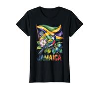 Drapeau jamaïcain Jamaïque Docteur Oiseau Fleur Pride Vacation T-Shirt Graphique avec Valeur