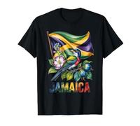 Drapeau jamaïcain Jamaïque Docteur Oiseau Fleur Pride Vacation T-Shirt Graphique avec Valeur