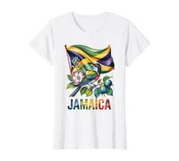 Drapeau jamaïcain Jamaïque Docteur Oiseau Fleur Pride Vacation T-Shirt Graphique avec Valeur