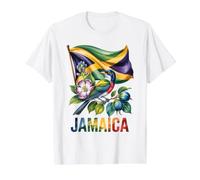 Drapeau jamaïcain Jamaïque Docteur Oiseau Fleur Pride Vacation T-Shirt Graphique avec Valeur
