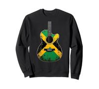 Drapeau Jamaïque Guitare Acoustique Rétro Drapeau Jamaïque Sweatshirt