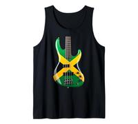 Drapeau Jamaïque Guitare Basse Rétro Drapeau Jamaïque Débardeur