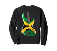 Drapeau Jamaïque Guitare Basse Rétro Drapeau Jamaïque Sweatshirt