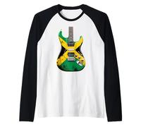Drapeau Jamaïque Guitare Electrique Rétro Drapeau Jamaïque Manche Raglan
