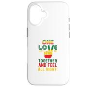 Drapeau Jamaïque « One Love Let's Get Together and Feel All Right » Coque pour iPhone 16