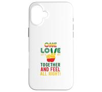 Drapeau Jamaïque « One Love Let's Get Together and Feel All Right » Coque pour iPhone 16 Plus