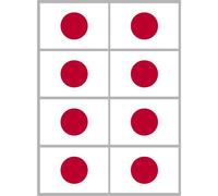 Drapeau Japon (8 Fois 9.5x6.3cm) - Sticker/Autocollant