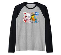 Drapeau Japon El Salvador Racines Japono-Salvadoriennes Manche Raglan