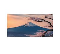 Drapeau japonais imprimé paysage du mont Fuji à suspendre, bannière décorative résistante aux intempéries pour une utilisation romantique de vacances