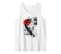Drapeau Japonais Poisson Koi Haiku Art Ukiyo-e Sumi-e Japon Débardeur