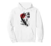 Drapeau Japonais Poisson Koi Haiku Art Ukiyo-e Sumi-e Japon Sweat à Capuche