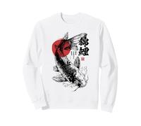 Drapeau Japonais Poisson Koi Haiku Art Ukiyo-e Sumi-e Japon Sweatshirt