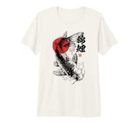 Drapeau Japonais Poisson Koi Haiku Art Ukiyo-e Sumi-e Japon T-Shirt Haut de Gamme