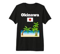 Drapeau Japonais Souvenir du Japon pour Amoureux de la Plage à Okinawa T-Shirt Haut de Gamme