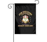 Drapeau Jardin 2E Bataillon 6E Régiment D'Infanterie Brigade De Berlin Double Face Décoration De Drapeau Uv Fade Résistant Bannière Pour Patio Porche Fête 12X18 Inch