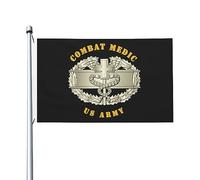 Drapeau Jardin Ancien Médecin De Combat De L'Armée Américaine Imperméable Drapeaux De Jardin Double Face Bannière Pour Bureaux Patio Extérieure 3X5 Ft